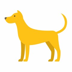 Yellow dog cartoon illustration isolated on white background