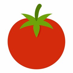 Simple red tomato icon isolated on white background