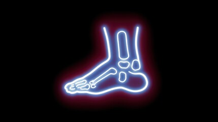 Neon Foot Anatomy Illustration of Human Skeletal System