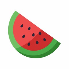 Watermelon slice illustration isolated on white background