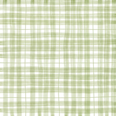 Sage Green Plaid Gingham Madras Check Hand Drawn Background Pattern Overlay