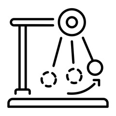 A linear style icon representing pendulum motion
