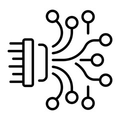 An outline style icon depicting optical fiber  