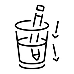 A linear style icon representing light refraction  