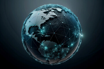 Fototapeta premium Abstract 3d globe with network connections representing global connectivity and communication