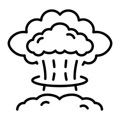 A linear style icon representing nuclear explosion  