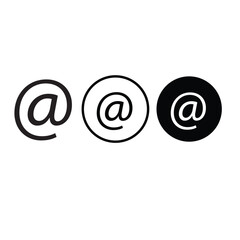 e mail address symbol black white line art and vector illustrations design 