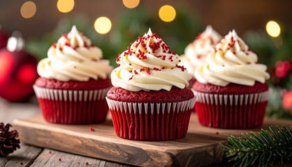 Red Velvet Cupcakes Christmas Treat.