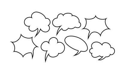 Hand drawn speech bubble collection, chat bubble vector