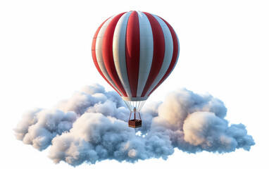 Fototapeta premium Peaceful Journey Through the Sky in a Colorful Hot Air Balloon