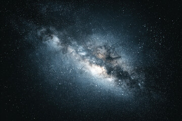 Fototapeta premium A stunning view of a galaxy showcasing its beautiful spiral structure and countless stars in deep space