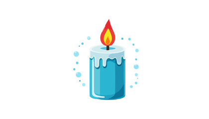Stylized Candle Icon with Gentle Light and Fire Detail