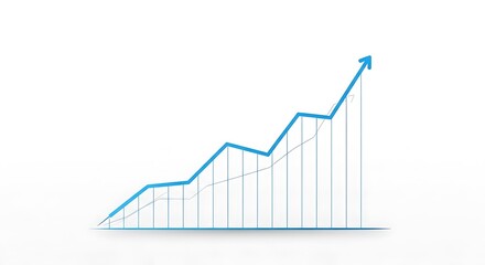 Blue Ascending Growth Chart Illustrates Business Success and Financial Increase