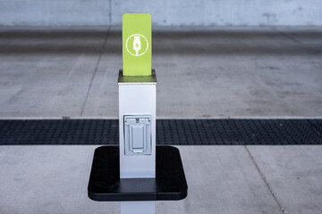 Cell phone charging station at train station