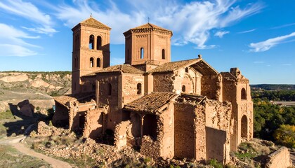 Ruins of ancient church with Spain.