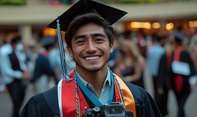 Young Graduate Celebrating Outdoors