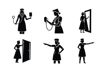Nurse silhouette bundle design 