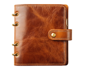 Classic brown leather planner for organization and time management