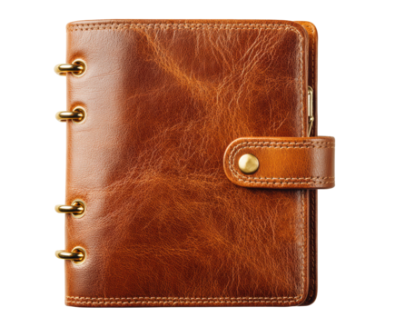 Classic brown leather planner for organization and time management