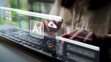 AI Assistant Brain Processor with LLM Technology, Big Data, Machine Learning, Generative AI for Business Support, Future Agentic AI Technology and Artificial Intelligence Prompt Engineering. Muxer - Powered by Adobe