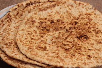 Tafarnout Bread Close Up, Moroccan Amazigh Bread, Tafournout Bread