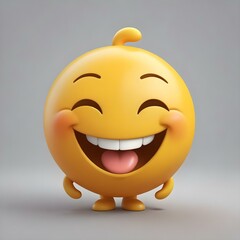 Fototapeta premium A smiling yellow emoji character with a big smile
