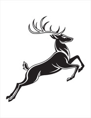 Elegant Deer Silhouette Clipart Bundle – Forest Animal Vector Illustrations, Black and White Woodland Stag Art