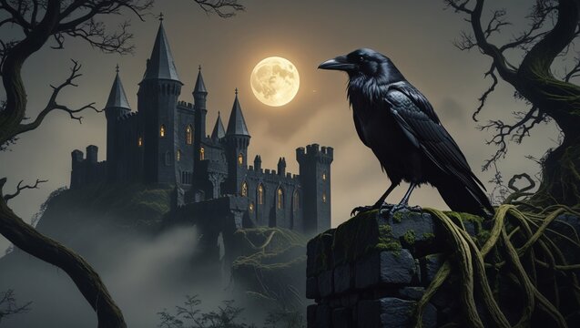 Dark Castle Raven Moon - Powered by Adobe