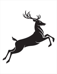 Elegant Deer Silhouette Clipart Bundle – Forest Animal Vector Illustrations, Black and White Woodland Stag Art