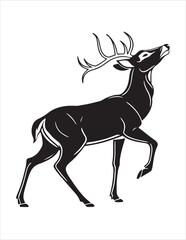 Elegant Deer Silhouette Clipart Bundle – Forest Animal Vector Illustrations, Black and White Woodland Stag Art