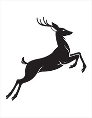 Elegant Deer Silhouette Clipart Bundle – Forest Animal Vector Illustrations, Black and White Woodland Stag Art