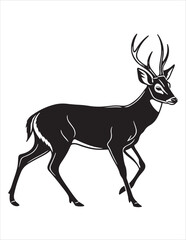 Elegant Deer Silhouette Clipart Bundle – Forest Animal Vector Illustrations, Black and White Woodland Stag Art