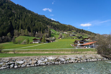 Neustift im Stubaital, Austria - April 19, 2025 - the Stubai  valley - Stubaital at Easter time