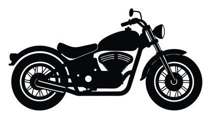 Obraz premium Black motorcycle silhouette isolated on white background