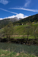 Neustift im Stubaital, Austria - April 19, 2025 - the Stubai  valley - Stubaital at Easter time