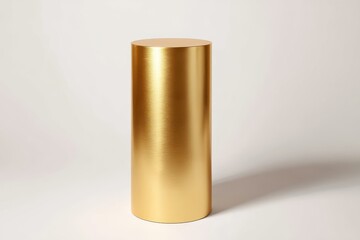Elegant gold pedestal on pristine white background ideal for highlighting luxury items or decorative accents in high-end visual displays