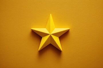 Obraz premium Vibrant star icon in bright yellow hue for customer feedback and ratings in promotional assets