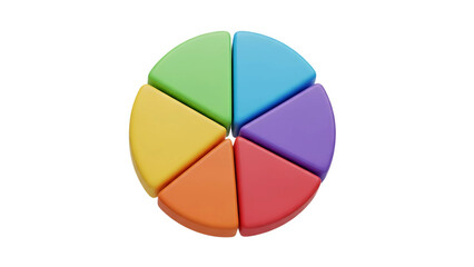 Fototapeta premium Colorful pie chart segments arranged in a circle, representing data visualization.