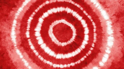 Stunning photo of red spiral tie-dye background. Abstract pattern with concentric circles creates hypnotic design. Vivid colors, dynamic texture, perfect for posters, web.