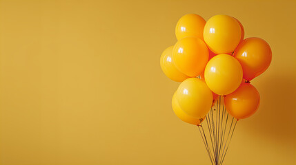 Bright Yellow Balloons on Yellow Background
