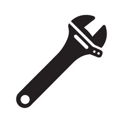Wrench Silhouette Repair Tool Vector Design