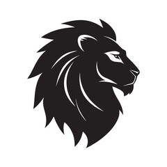 Lion Head Silhouette Vector Symbol Illustration