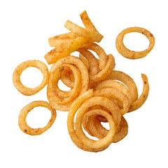 Fototapeta premium Curly Fries Snack Isolated on Transparent Background