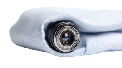 close up of a modern digital camera isolated on white