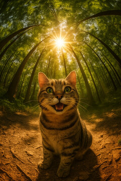 cat in the forest