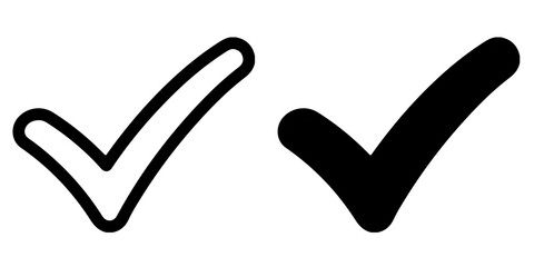 Checkmark Icon Set &ndash; Outline and Solid Tick Vector Symbols