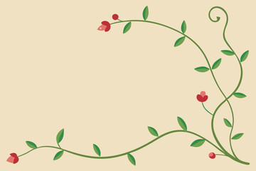 Elegant Floral Vine Border  A Delicate Design for Invitations and Cards