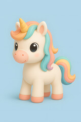 Magical 3D Unicorn Toy with Pastel Charm and Kawaii Glow