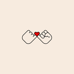 Pinky promise icon flat vector design.