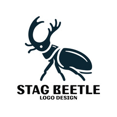Obraz premium Stag Beetle Vector Logo Design